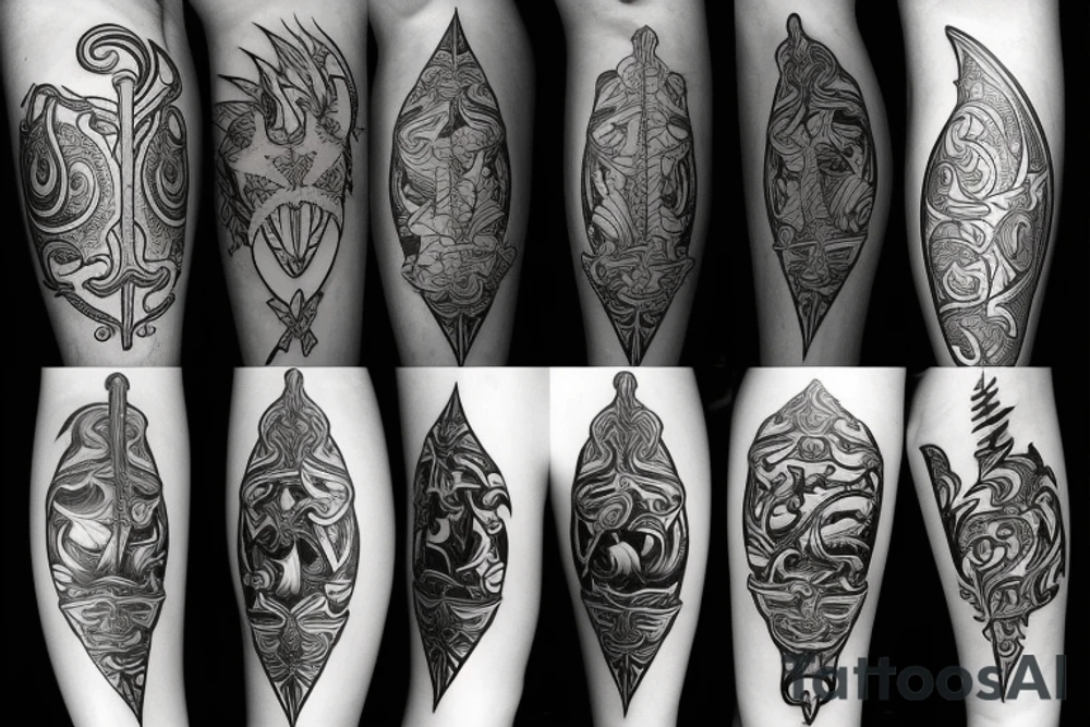 Sword with fire tattoo idea