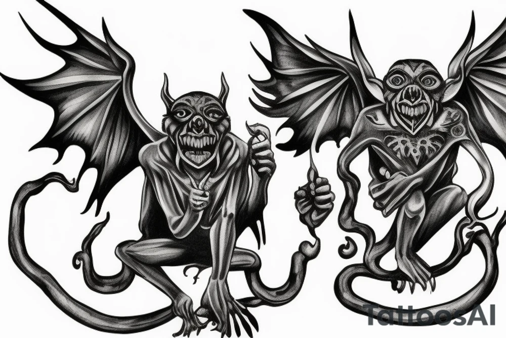 Gargoyle see no evil hear no evil speak no evil tattoo idea