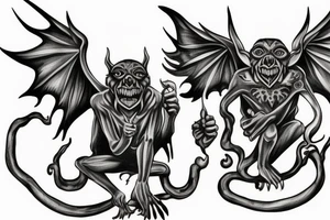 Gargoyle see no evil hear no evil speak no evil tattoo idea