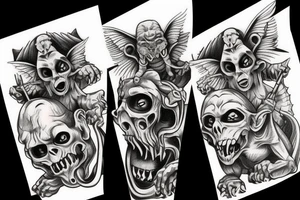 Gargoyle see no evil hear no evil speak no evil tattoo idea