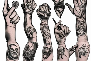 The creation of Adam hands, both holding glasses of whiskey tattoo idea