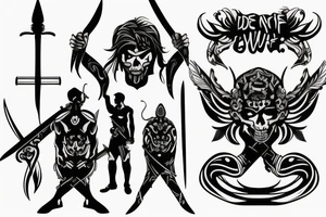 One day you will die man with sword tattoo idea