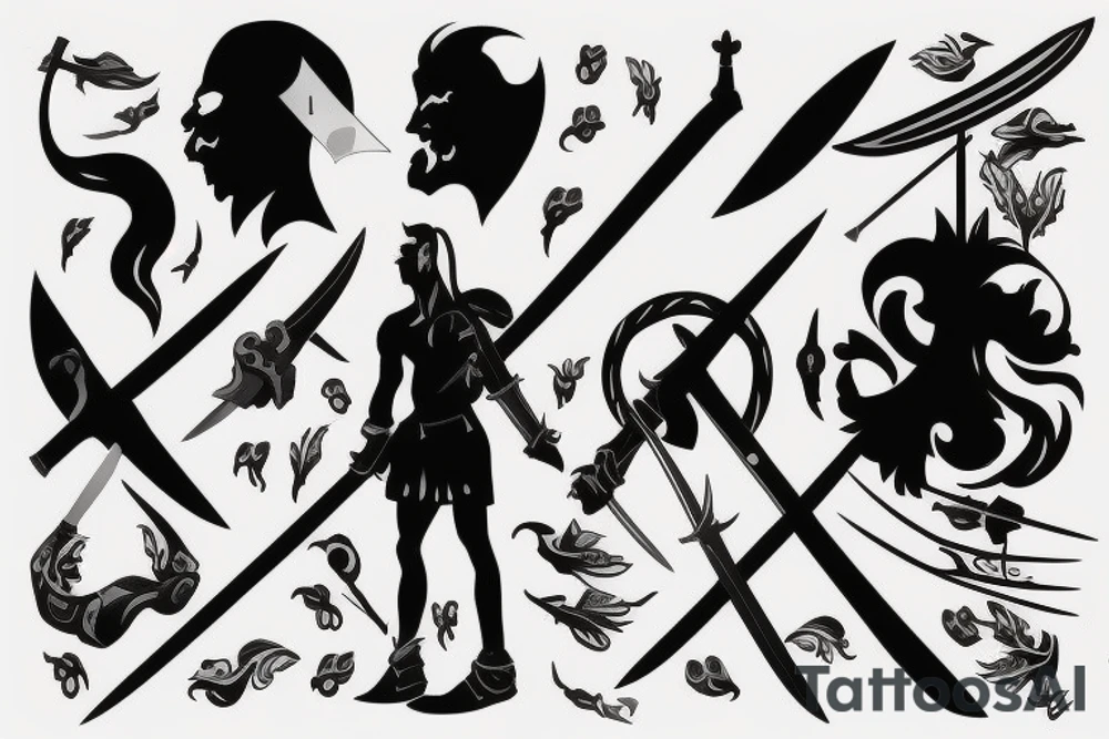 One day you will die man with sword tattoo idea