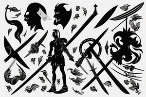 One day you will die man with sword tattoo idea
