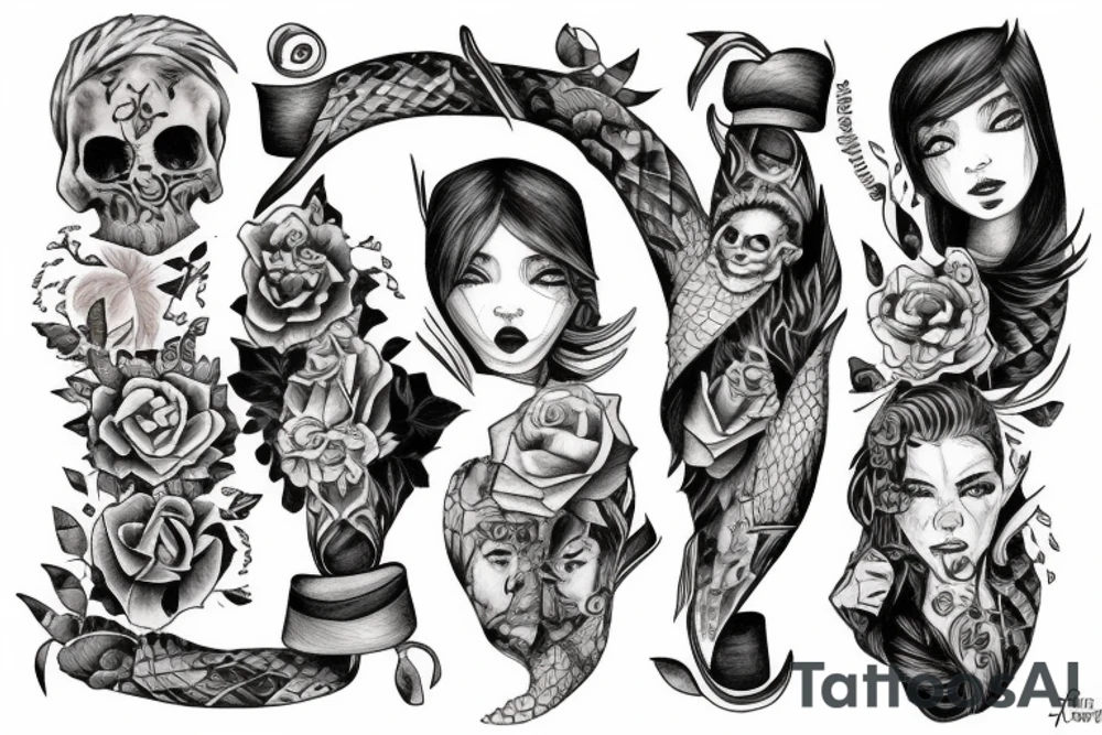 Siblings four love hate tattoo idea