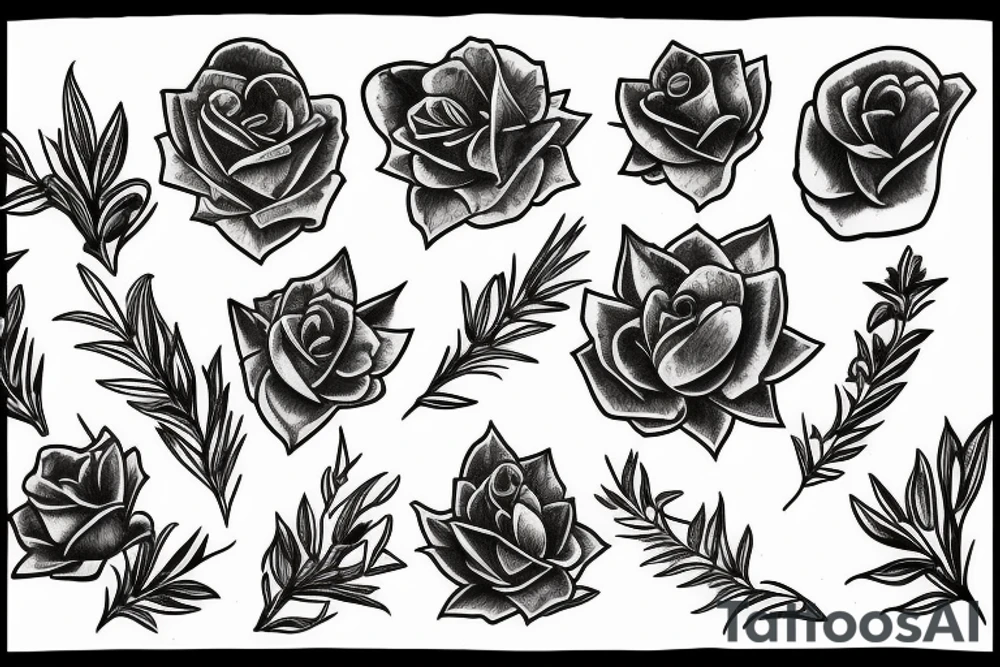 Crystal rosemary tattoo idea