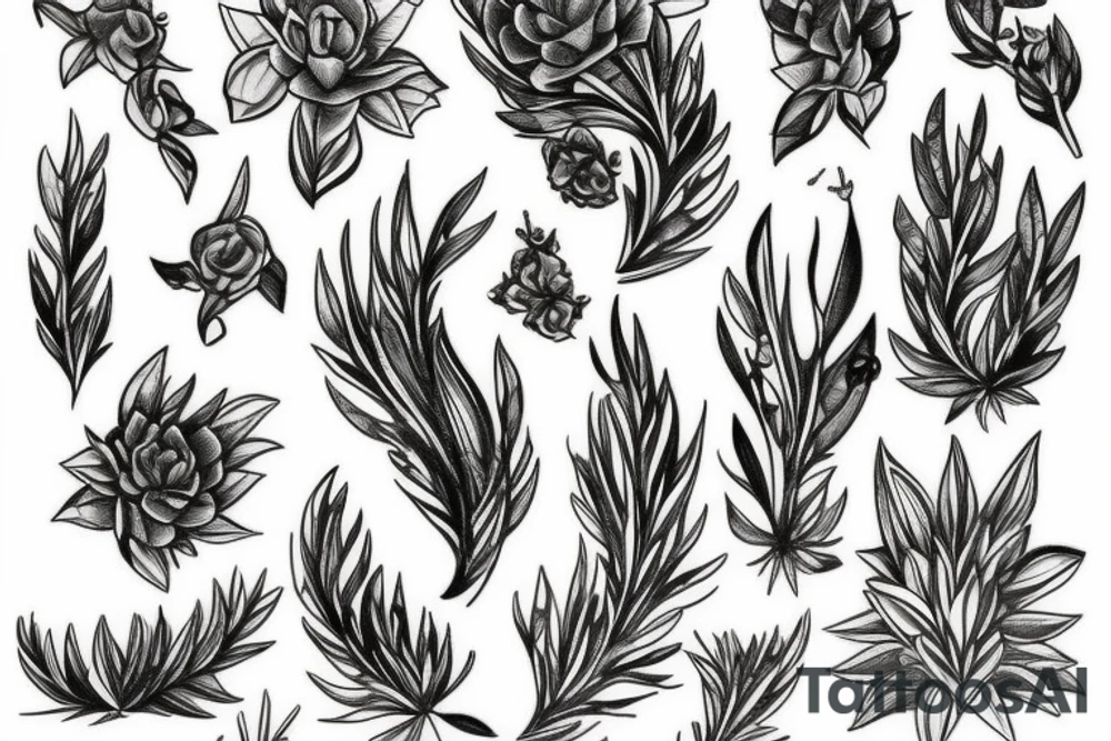 Crystal rosemary tattoo idea