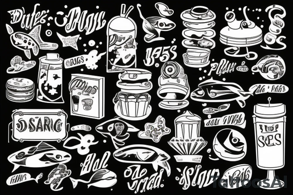 1950s diner under the sea tattoo idea