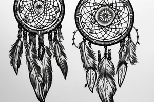 wolf with a dream catcher earings tattoo idea