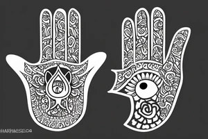 Hamsa tattoo with rose in the middle instead of an eye tattoo idea