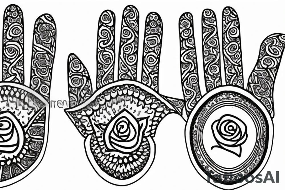 Hamsa tattoo with Rose tattoo idea