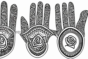 Hamsa tattoo with Rose tattoo idea