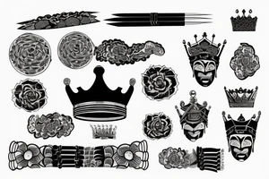 Crown on a Ronin inside a BOX tattoo idea
