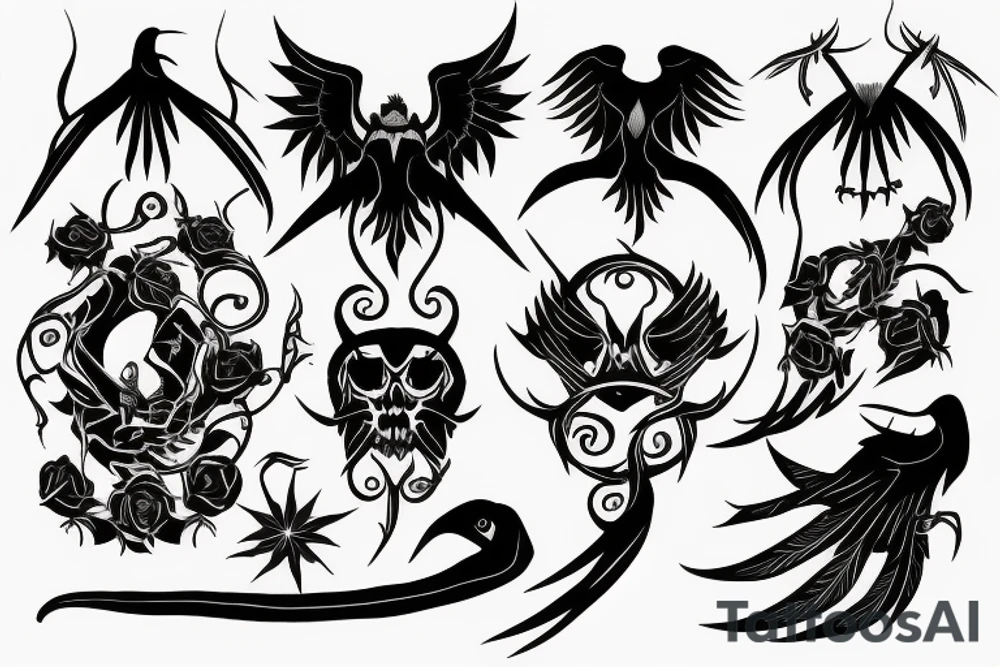 dark shawdow scythe tattoo idea