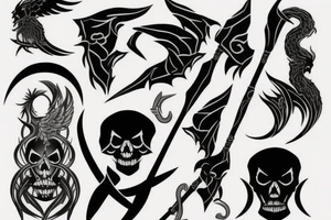 dark shadow reaper scythe tattoo idea