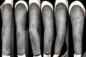 full body alien simple meditation symmetric tattoo idea