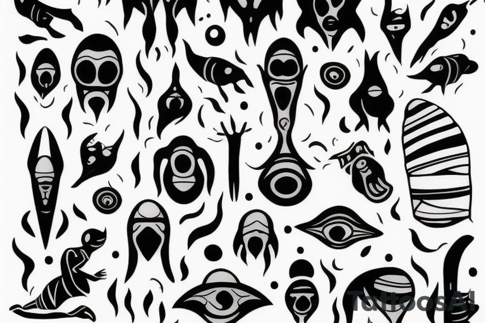 full body alien simple meditation symmetric tattoo idea full body alien simple meditation symmetric tattoo idea