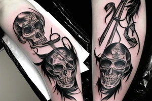 dark shadow reaper scythe tattoo idea
