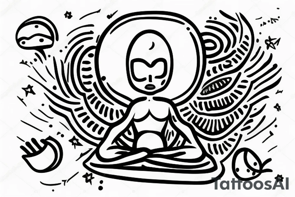 alien meditating with big head simple symmetric tattoo idea alien meditating with big head simple symmetric tattoo idea