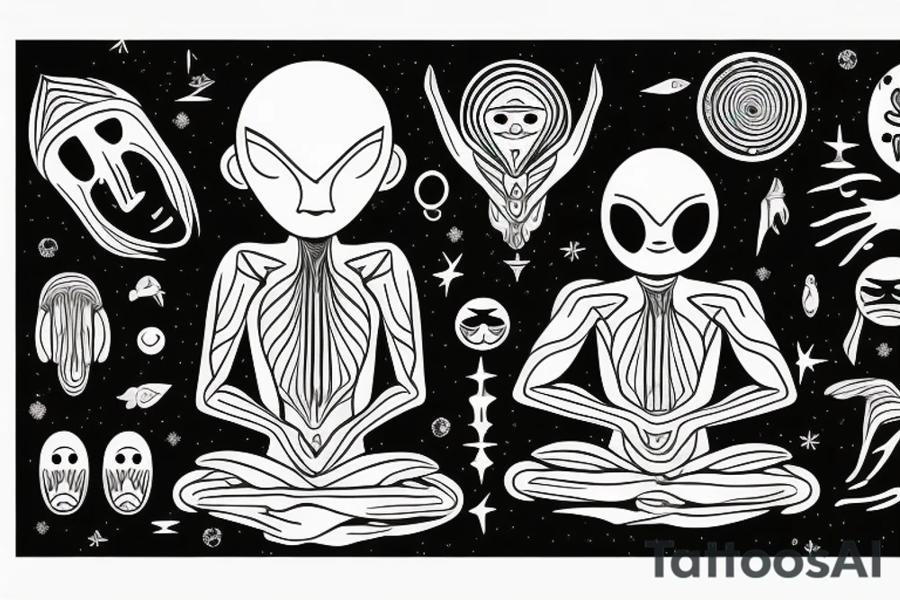 alien meditating with long head simple symmetric tattoo idea alien meditating with long head simple symmetric tattoo idea