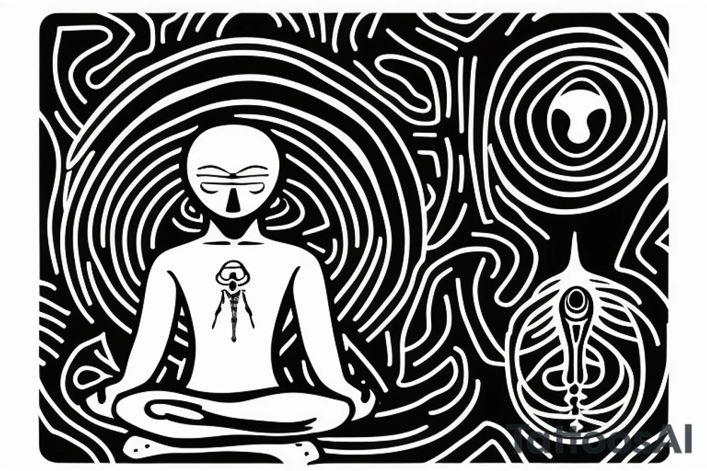 alien meditating with long head simple symmetric tattoo idea alien meditating with long head simple symmetric tattoo idea