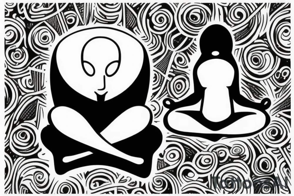 alien meditating with long head simple symmetric tattoo idea alien meditating with long head simple symmetric tattoo idea