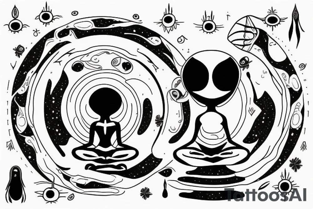 alien meditating with long head simple symmetric tattoo idea alien meditating with long head simple symmetric tattoo idea