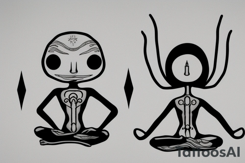 alien meditating with long head simple symmetric tattoo idea alien meditating with long head simple symmetric tattoo idea