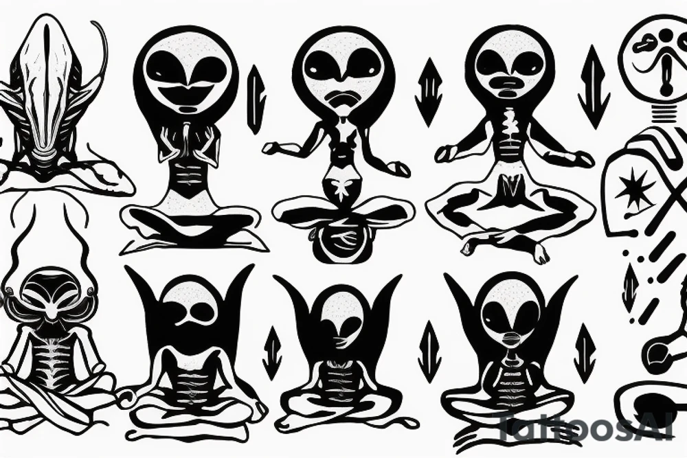 alien meditating with long head simple symmetric tattoo idea alien meditating with long head simple symmetric tattoo idea