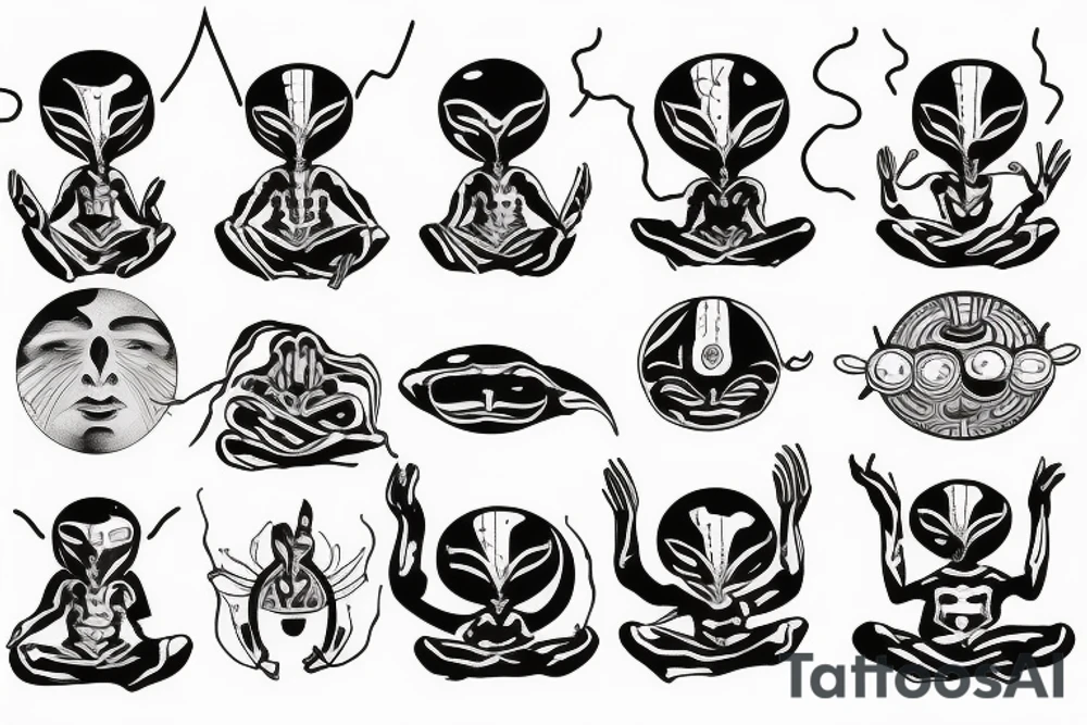 alien meditating with long head simple symmetric tattoo idea alien meditating with long head simple symmetric tattoo idea