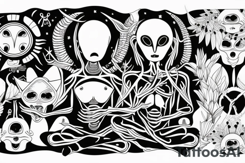 alien meditating with long head simple symmetric tattoo idea alien meditating with long head simple symmetric tattoo idea
