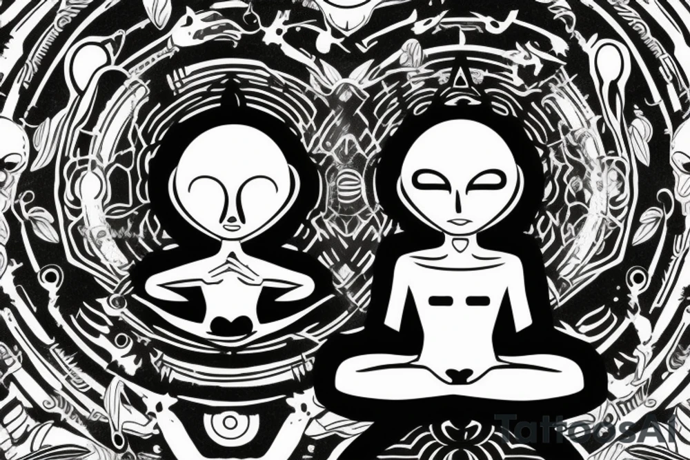 alien meditating with long head simple symmetric tattoo idea alien meditating with long head simple symmetric tattoo idea