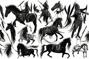 Horse warrior after battle tattoo idea