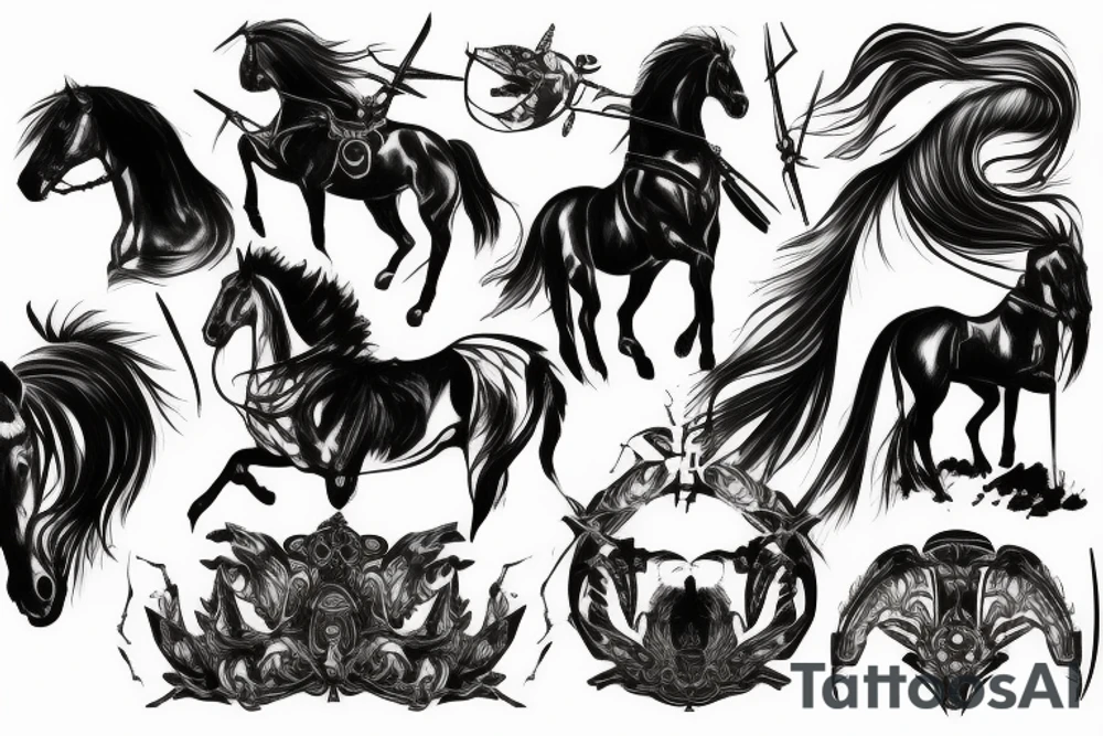 Horse warrior after battle tattoo idea