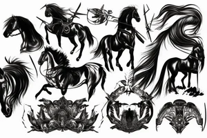 Horse warrior after battle tattoo idea