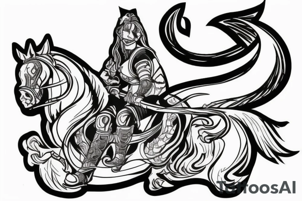 warrior riding into battle tattoo idea