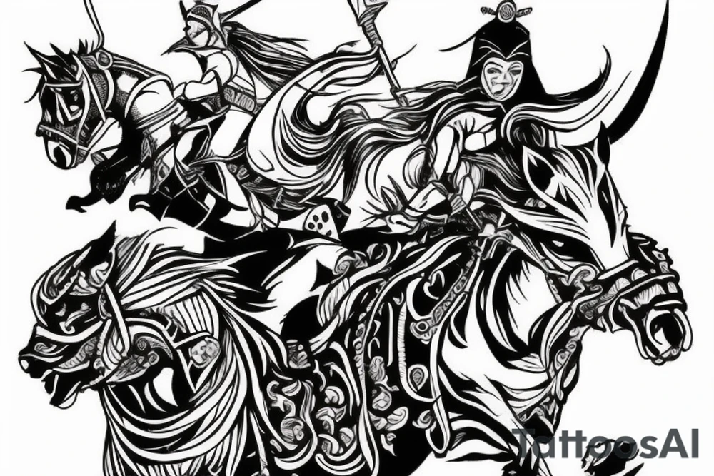 warrior riding into battle tattoo idea