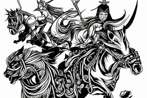 warrior riding into battle tattoo idea