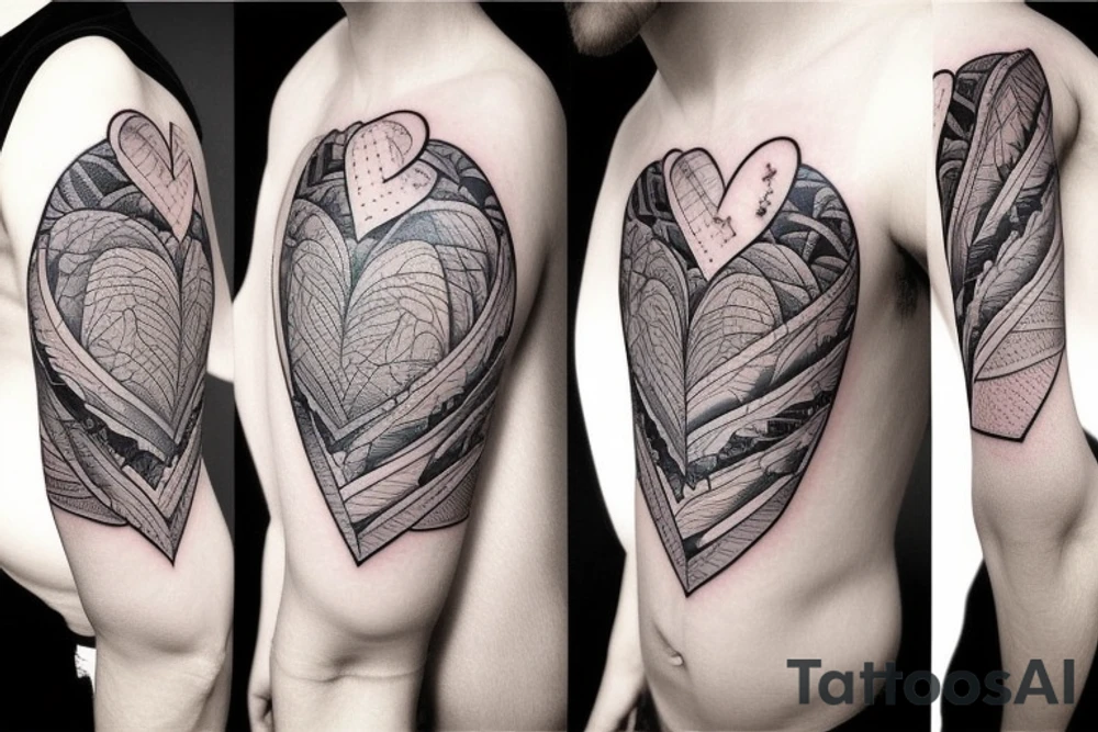 Mountains and heart tattoo idea