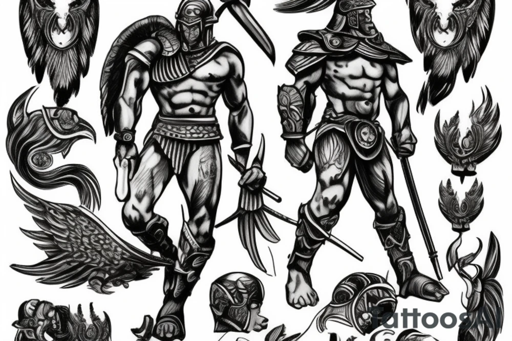 Spartan on top of Pegasus tattoo idea