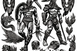 Spartan on top of Pegasus tattoo idea