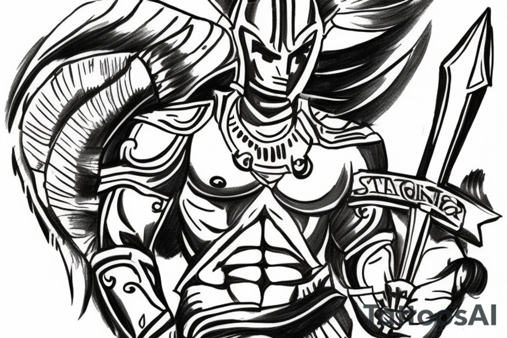 Spartan on top of Pegasus tattoo idea
