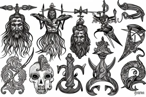 Poseidon with trident tattoo idea
