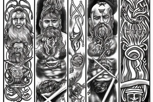 Poseidon with trident tattoo idea