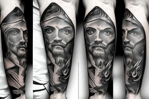 Poseidon with trident tattoo idea