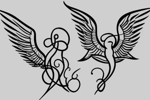sibling tattoo minimalist featuring an hourglass with wings tattoo idea
