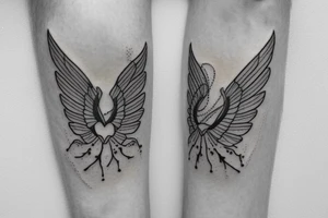sibling tattoo minimalist featuring an hourglass with wings tattoo idea