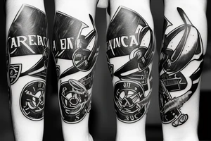 Arsenal theme. With “Gunners” written somewhere. And the cannon of the Arsenal logo tattoo idea