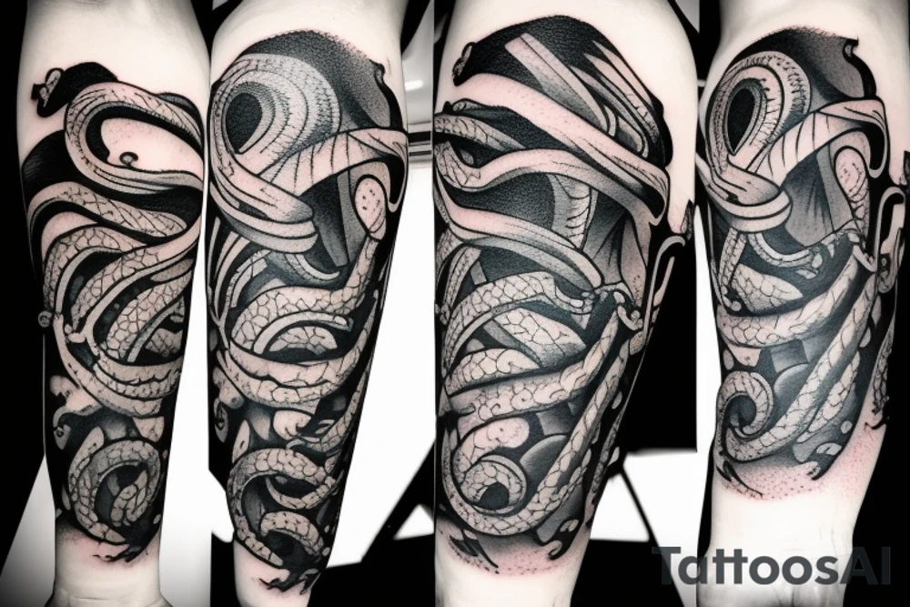 Kraken with a old sail boat tattoo idea