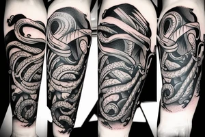 Kraken with a old sail boat tattoo idea